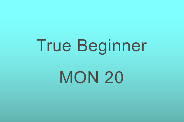 True Beginner Mon 20
