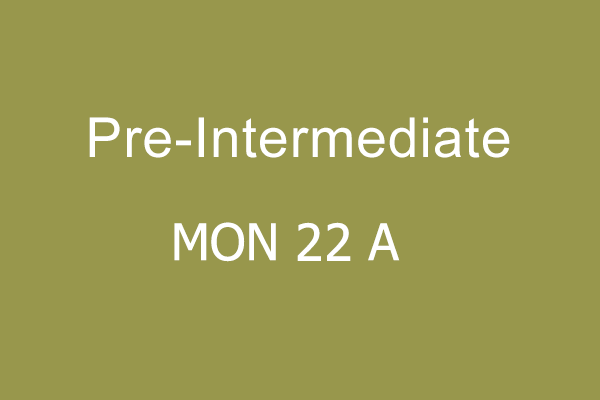 Pre-Intermediate Workshop Mon 22 A