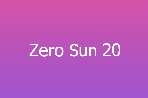 Zero Workshop Sun 20